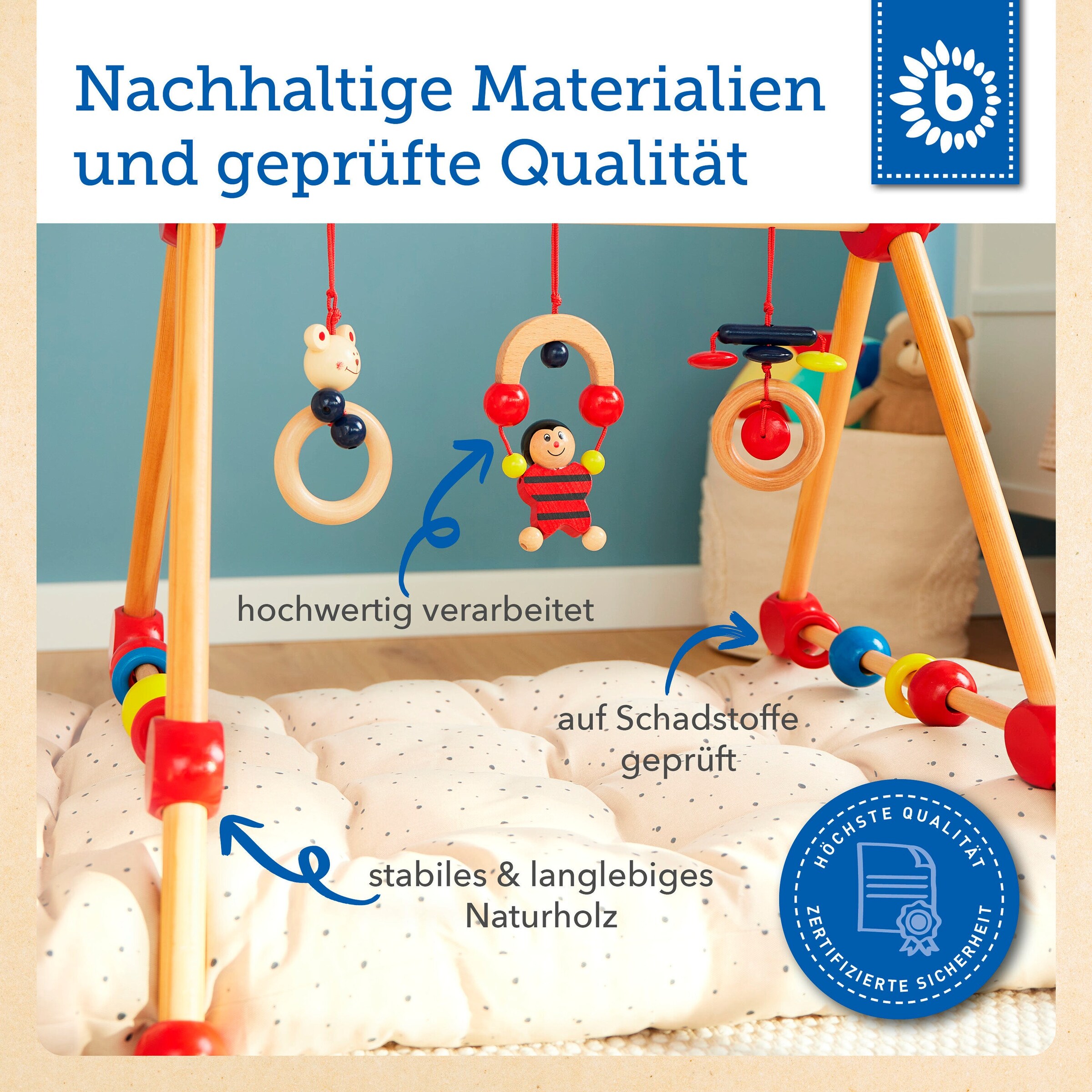 Bieco Spielbogen aus Holz Babys Rot