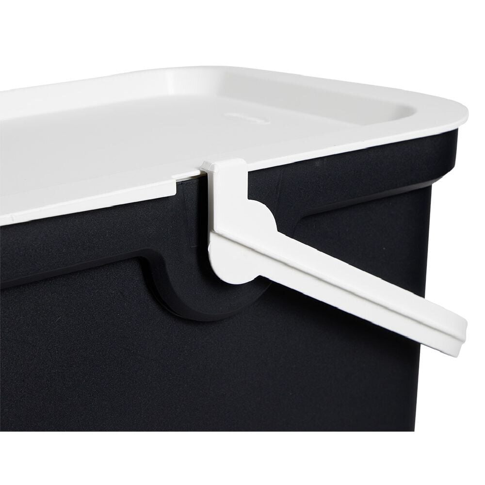 Conteneur à croquettes 40L motif chien et biscuits plastique noir