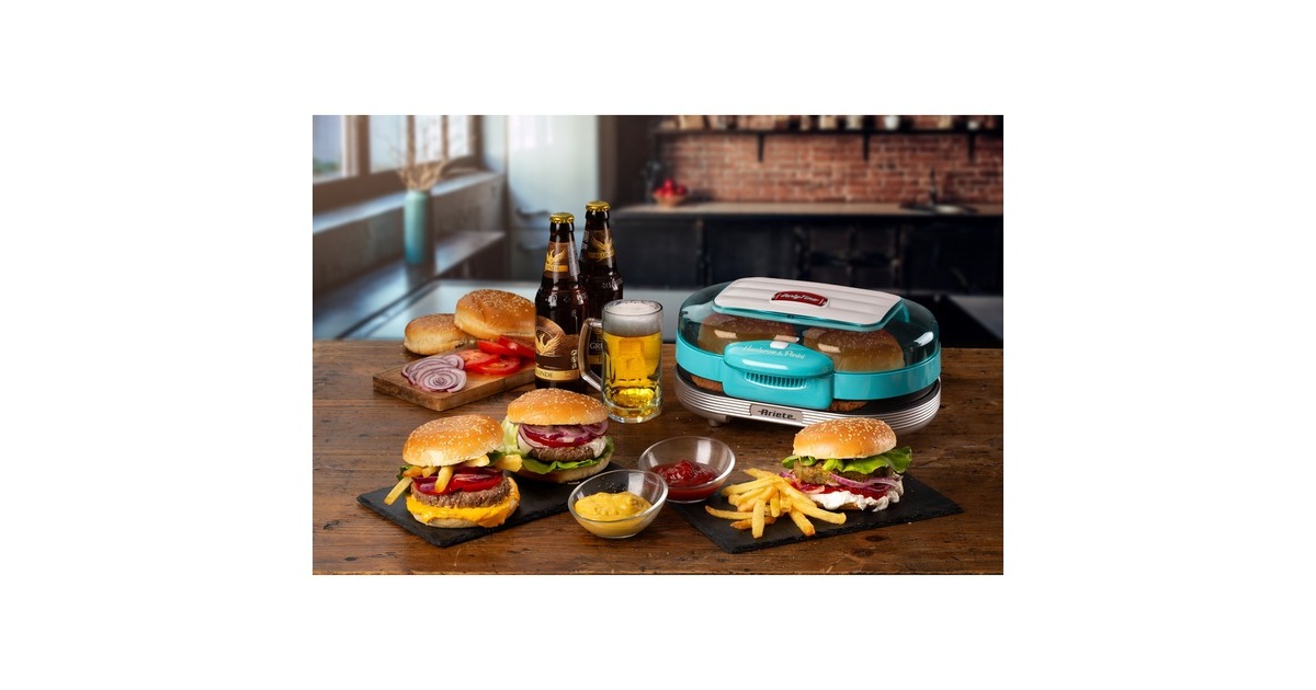 ArieteParty Time Hamburger maker 0205/01 elektrische bakplaat  (Lichtblauw/wit)