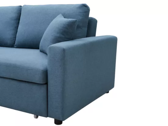 Canapé 3 places convertible en tissu INIZOR - Bleu