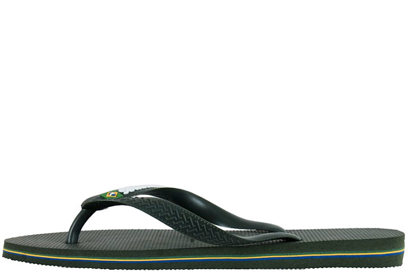 HAVAIANAS BRASIL LOGO KLIPKLAPPER I OLIVENGRØNT GUMMI