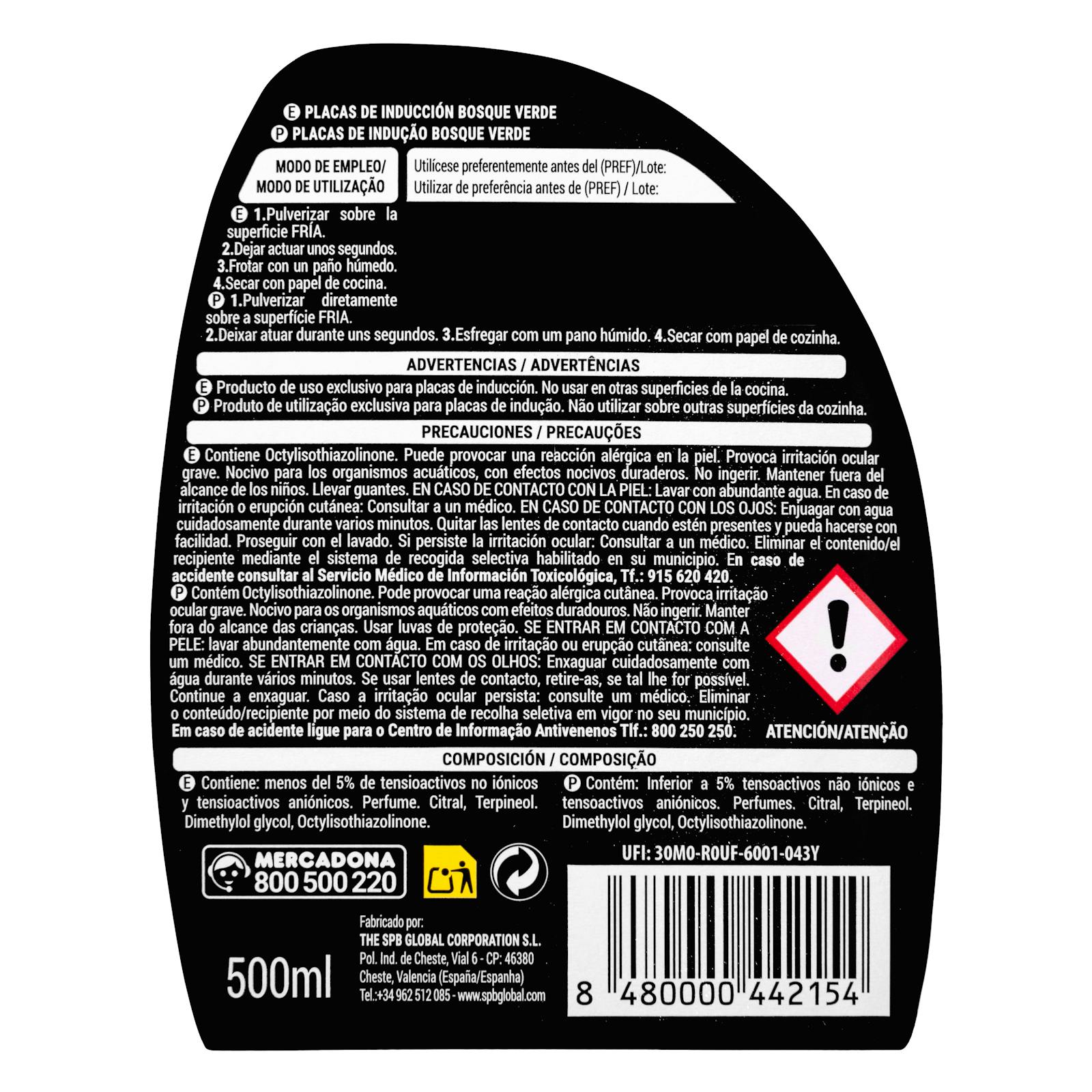 Nettoyant liquide pour plaques à induction Green Forest