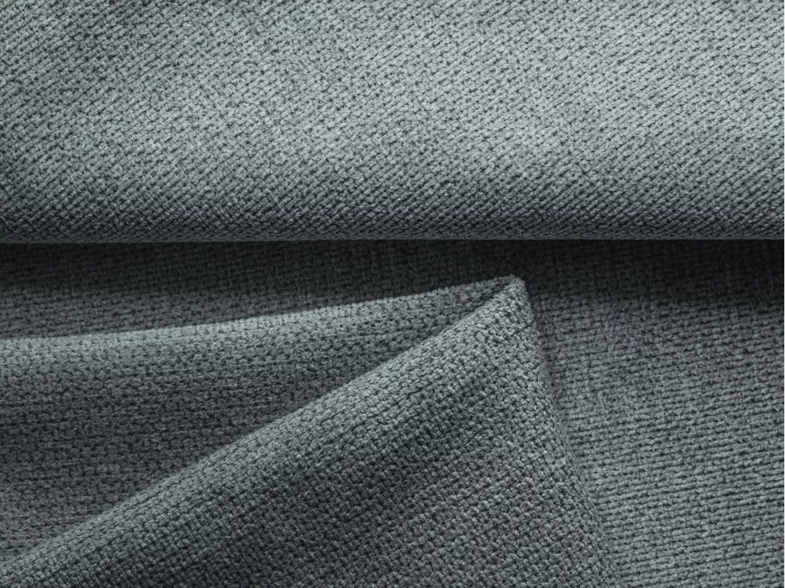 Canapé d'angle panoramique convertible en tissu chenille - jeans - MALIE
