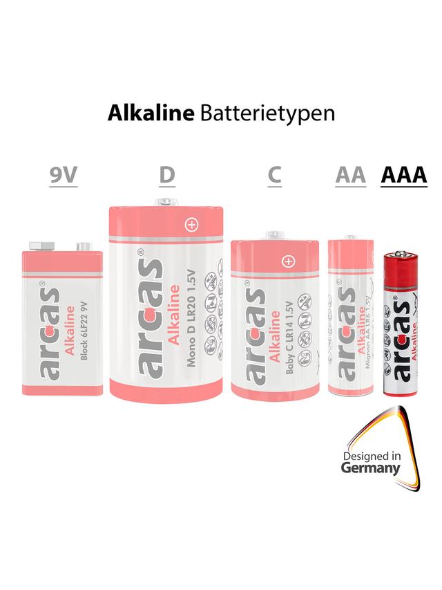 32 + 4 AAA 1,5V Alkaline Batterien von Arcas