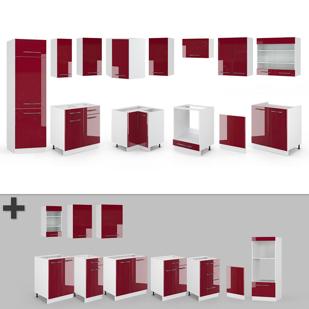 Vicco Eckküche Küchenzeile Küchenblock 230x290cm Fame-Line Winkelküche Hochglanz