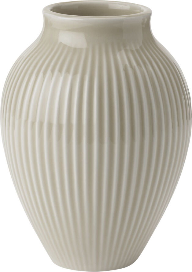 Knabstrup Keramik Knabstrup vase H 12. 5 cm ripple sand Ripple sand