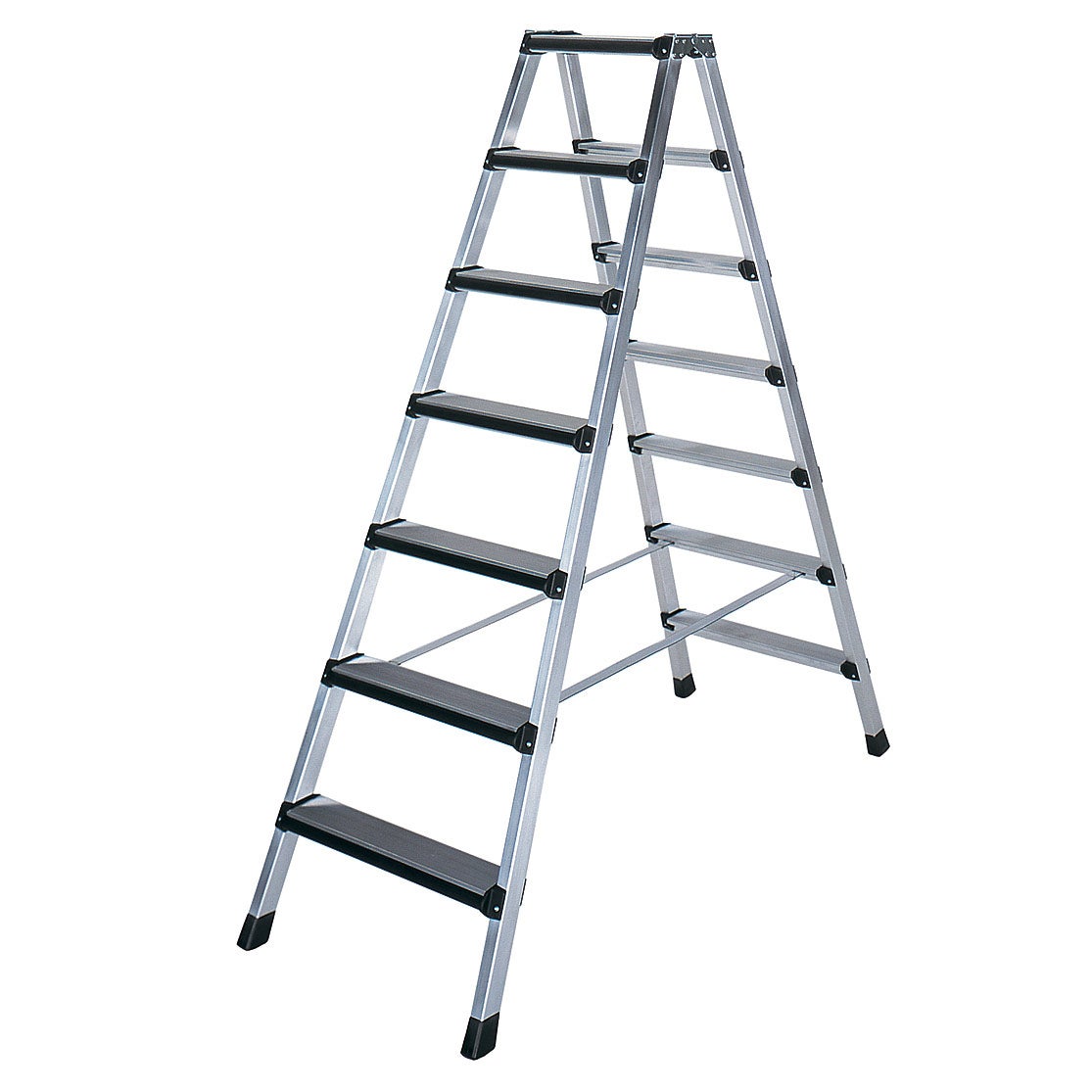 Iller trapladder, geanodiseerd, 2x4 beklede treden