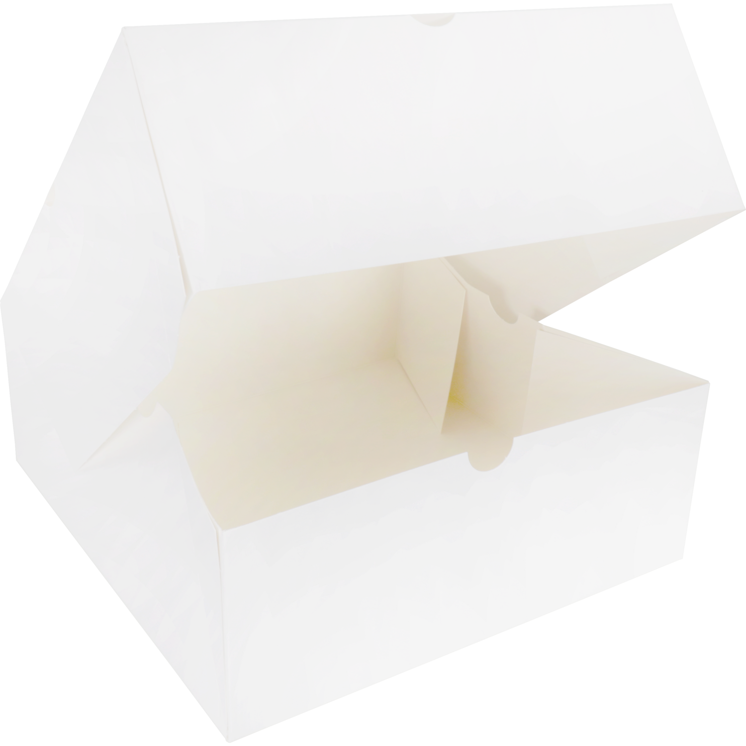 Gebaksdoos, karton, 26x26x10cm, zonder venster, wit