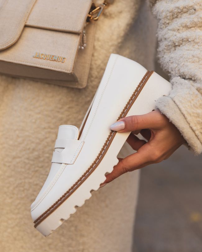Mocassin femme blanc - Aya