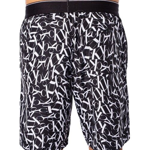 Calvin Klein Jeans - Shorts De Baño Con Estampado De Cintura Larga Negro
