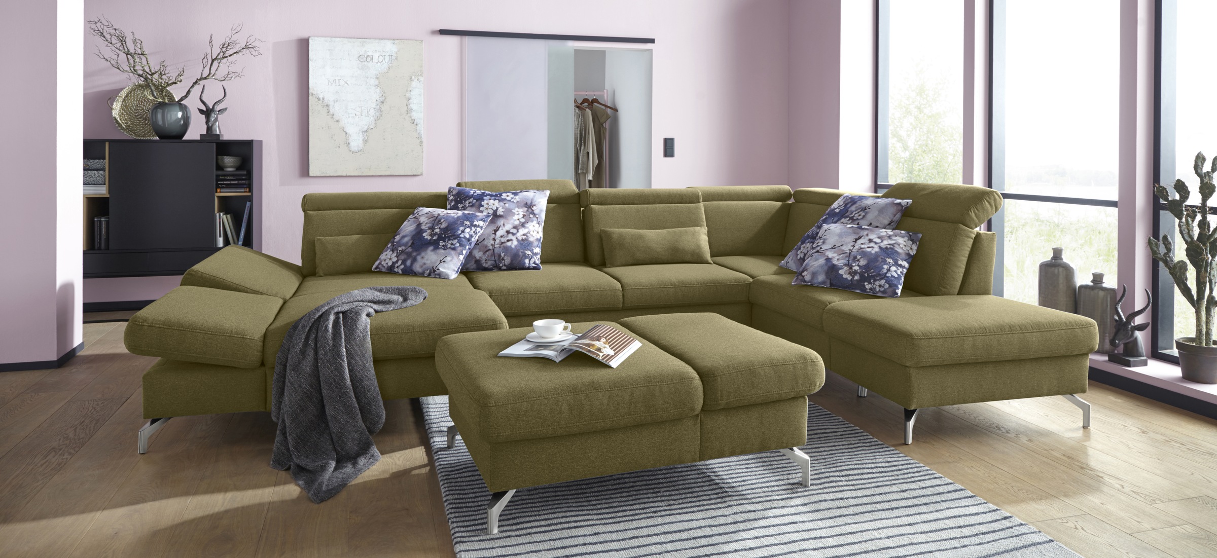 sit&more Hocker »Brisbane« Fusshöhe 12 cm, mit Federkern und Klappfunktion