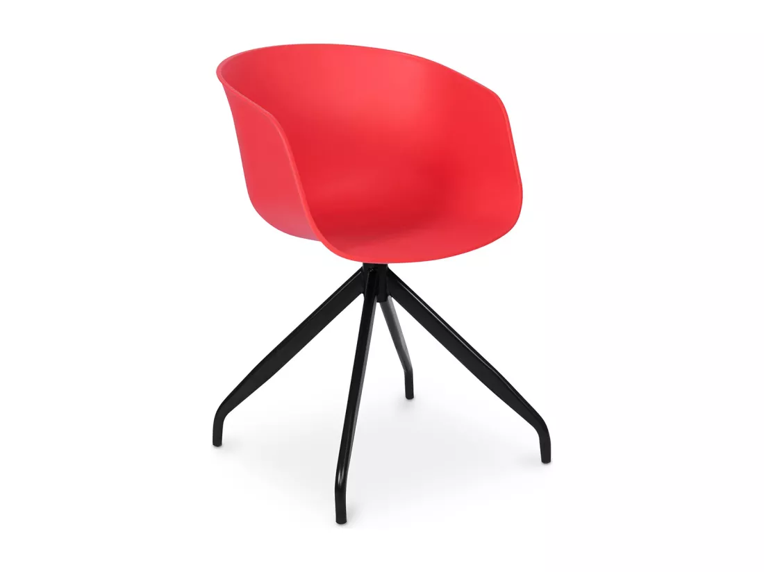 Chaise de bureau tapissée avec accoudoirs - Chaise de bureau design noire - Jodie - Joan Rouge