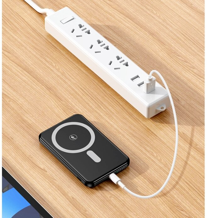 (22.5W) 10000mAh Magnetisches MagSafe Ladegerät USB C Powerbank - Grau