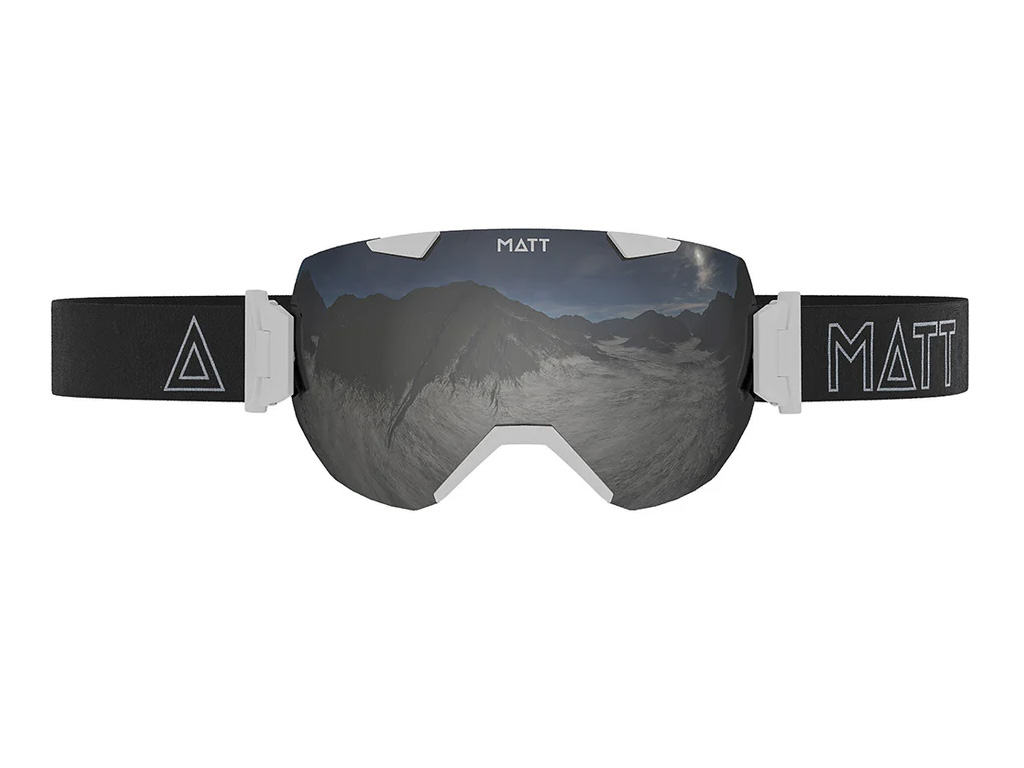 Matt synchro skibril - white/black