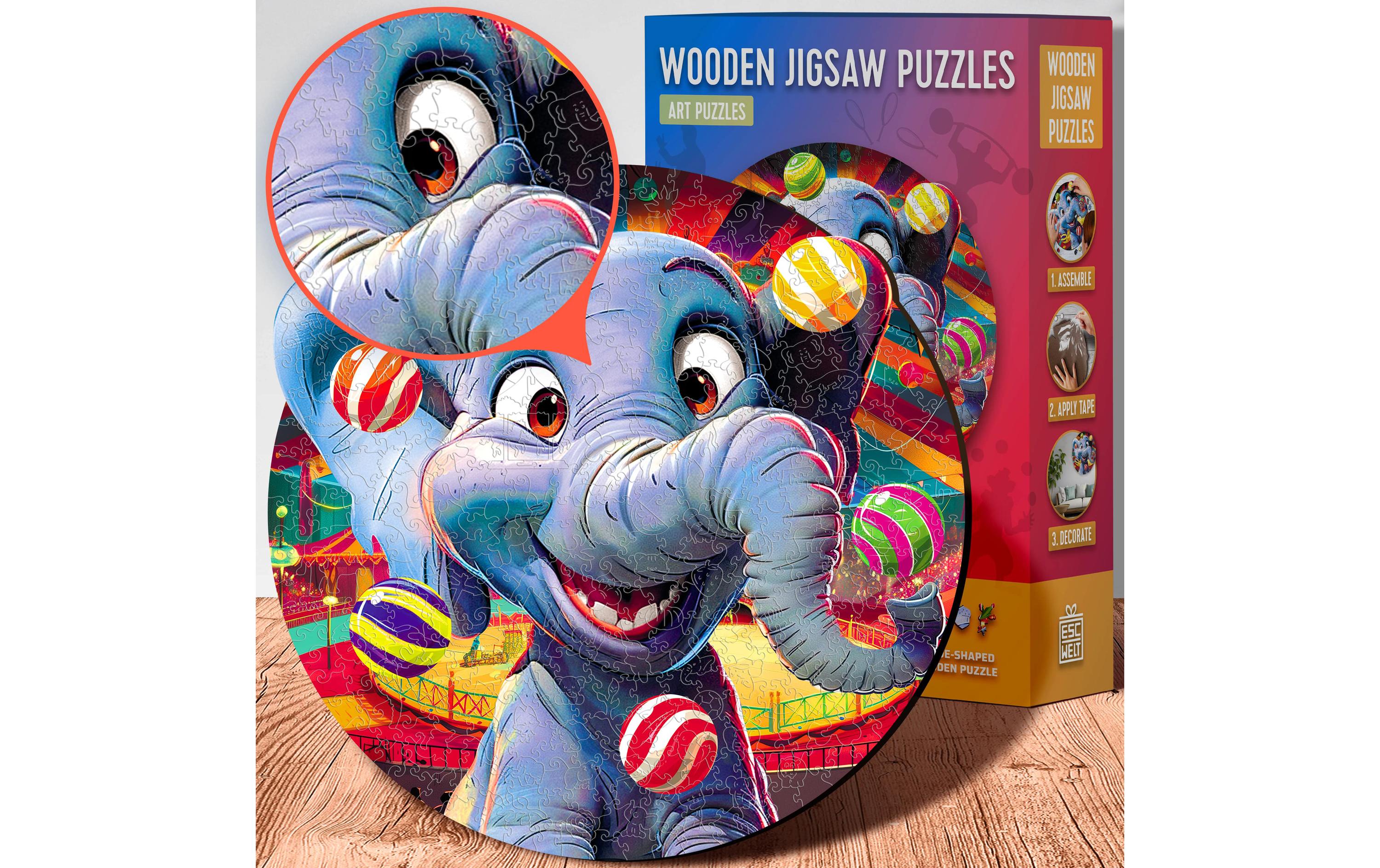 Holz-Puzzle ElefantPuzzle mit 200 Teilen