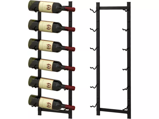 Porte bouteille mural, étagère à vin en métal pour 6 bouteilles, casier à vin, noir