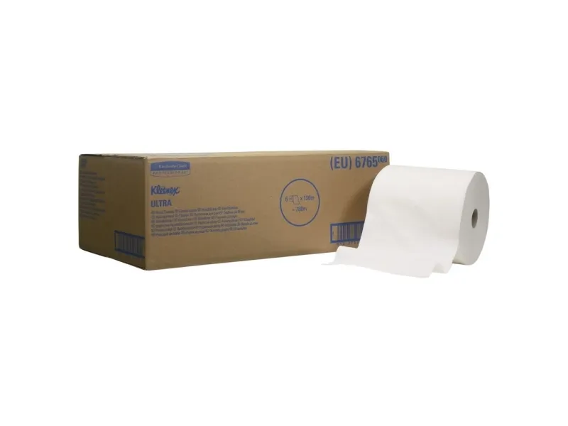 Håndklæderulle, Kimberly-Clark Kleenex, 2-lags, 180m x 19,8cm, hvid