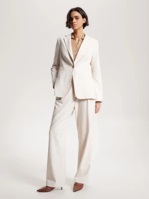 Blazer regular de abotoamento simples com bordado de monograma TH
