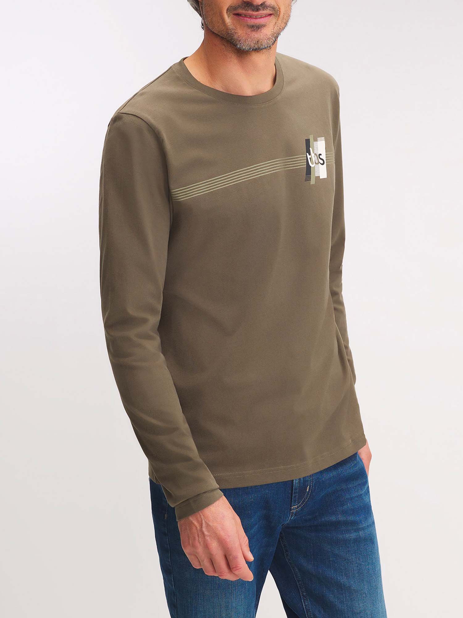 Tee Shirt Homme Manches Longues Kaki