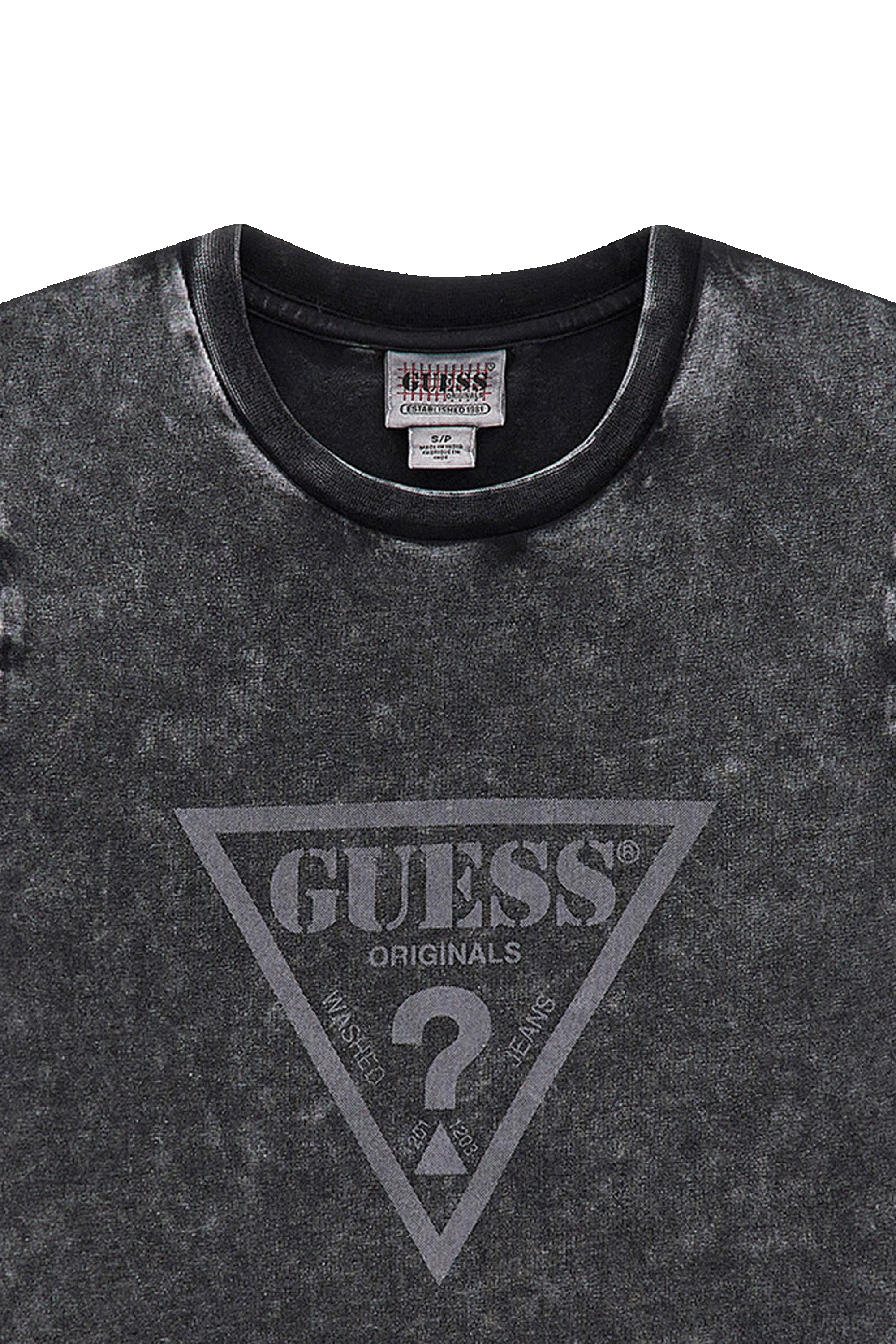 GUESS ORIGINALS T-shirt GO VTGE TRIANGLE BABY Noir