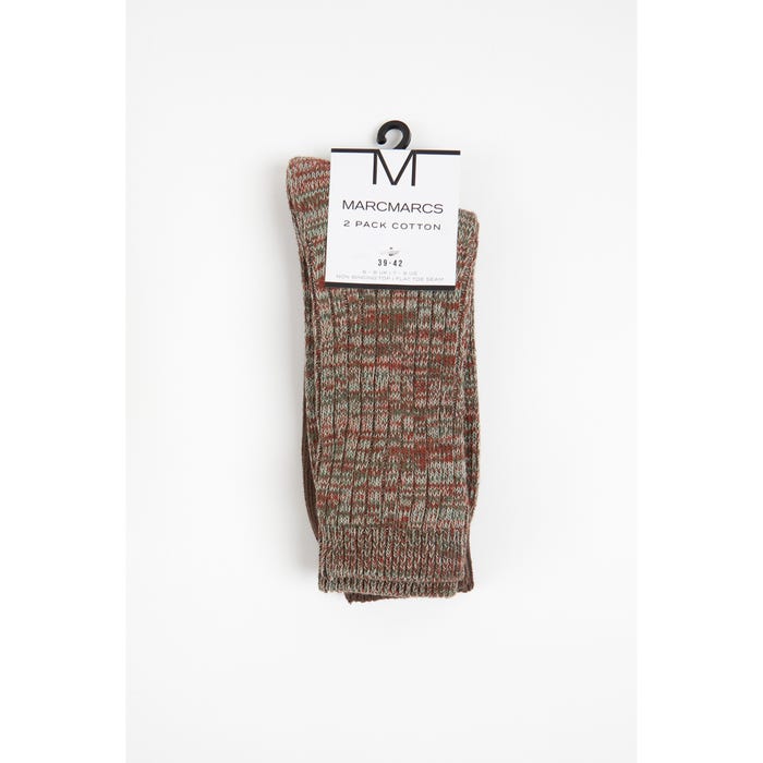 Marcmarcs-2-pack sokken rib brei - MarcMarcs