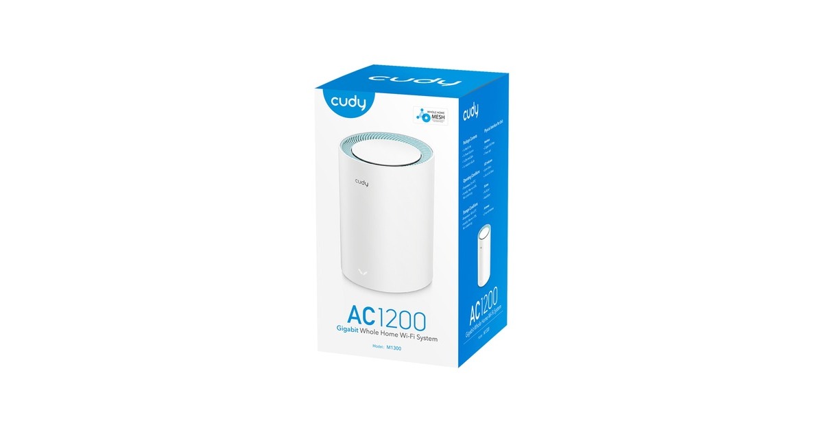 CudyAC1200 Gigabit Mesh Wi-Fi System (1-Pack) mesh router  (Wit)