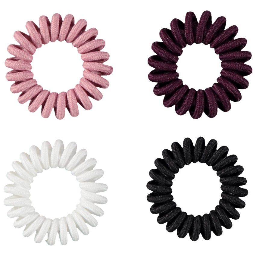 Lot de 4 élastiques en spirale pour fille - Multicolore