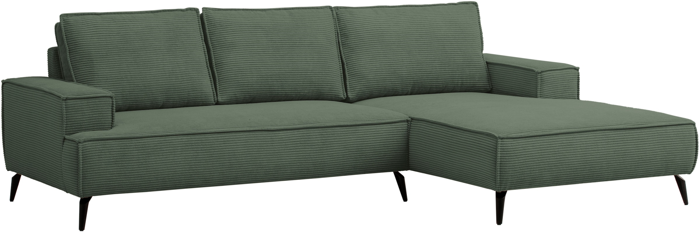 Home affaire Ecksofa »TVINNU, L-Form, 275cm, in Cord und Leinenoptik« wahlweise Recamiere rechts/links, schwarze Füsse, bequemer Sitzkomfort