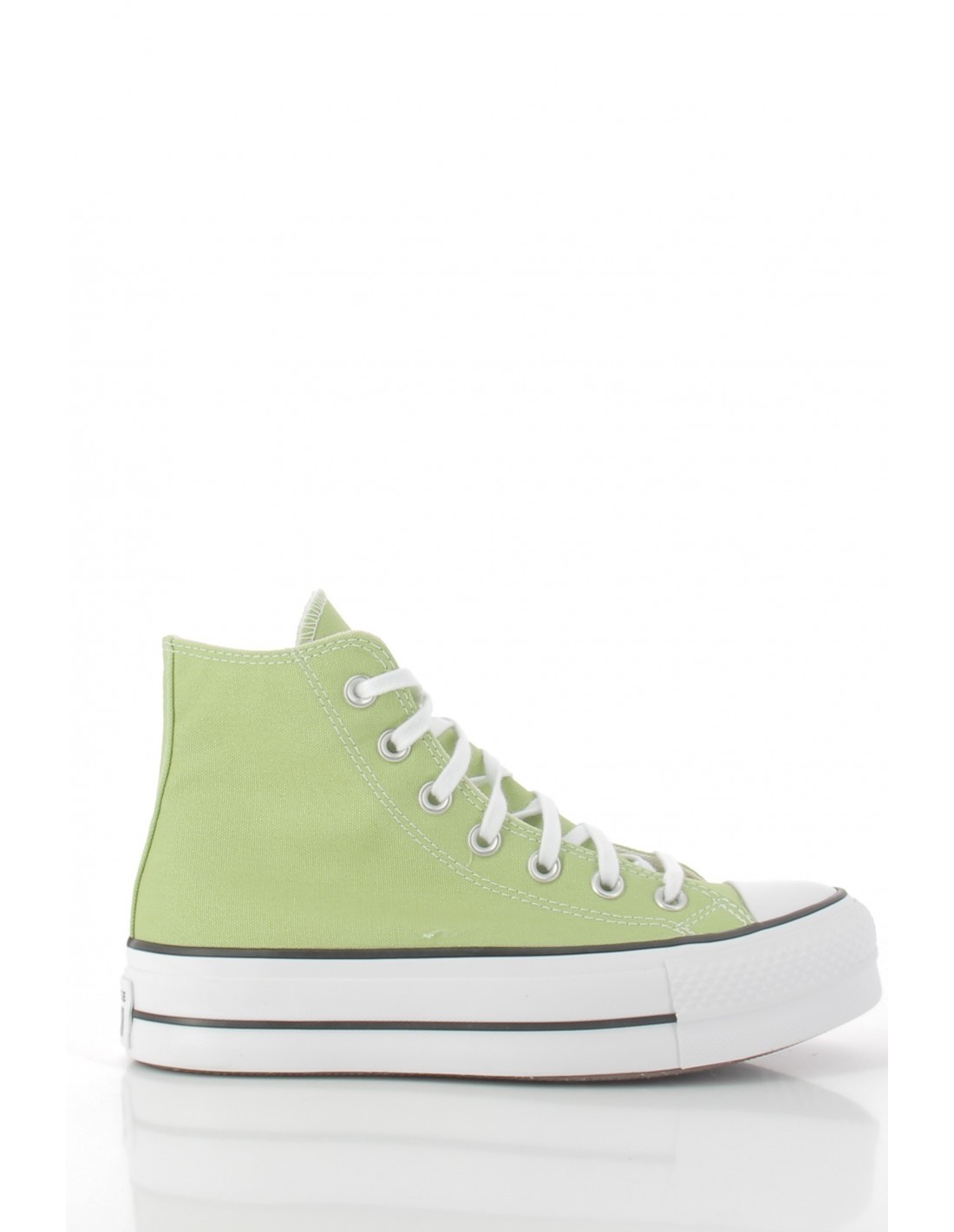 converse Sneakers montantes compensées femme ctas lift hi vitality green/white/black