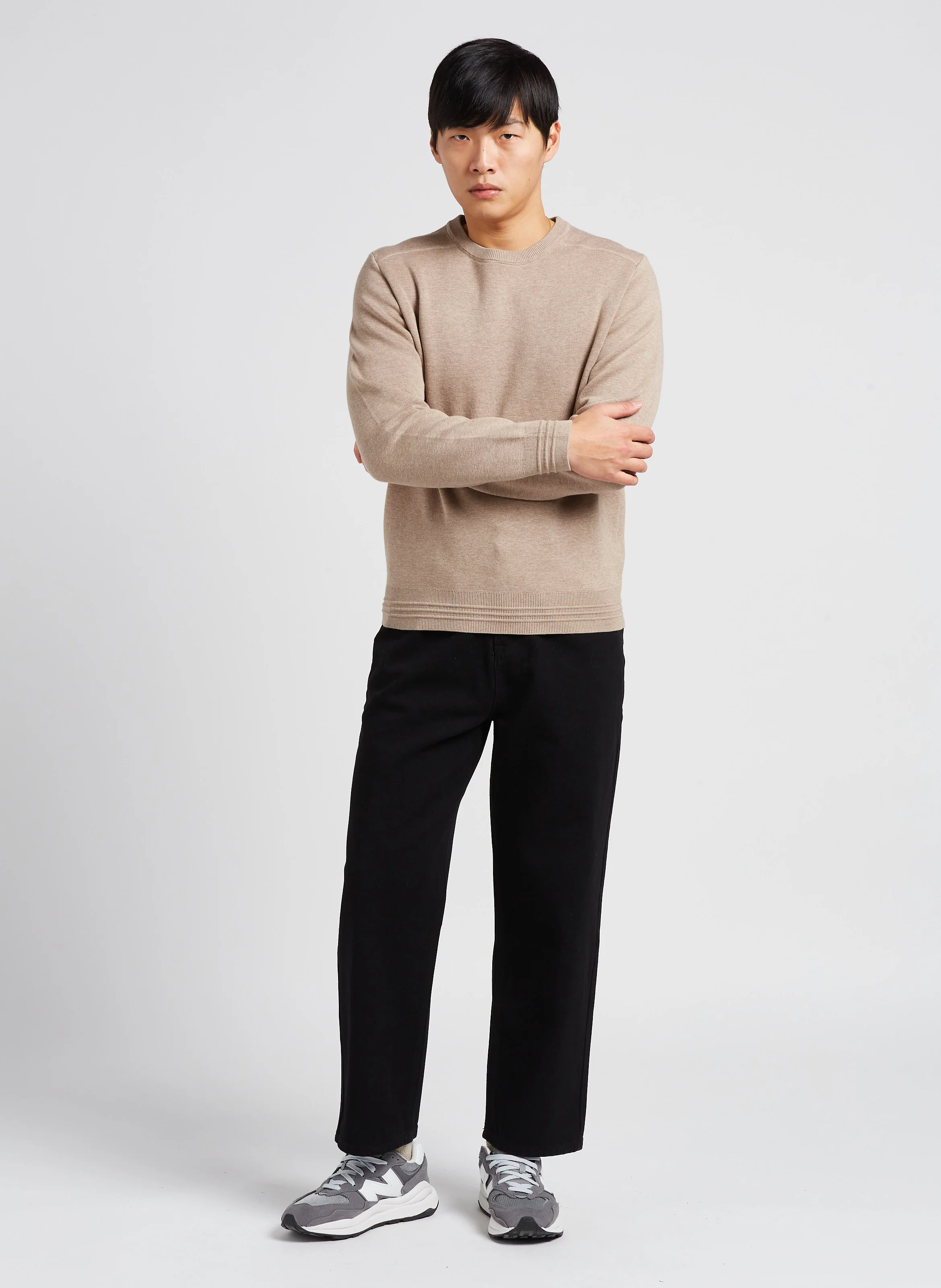Sweat col rond regular-fit en coton | Marron