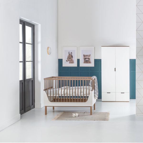 Kidsmill Sepp Babykamer Wit / Beuken | Bed 60 x 120 cm   Commode
