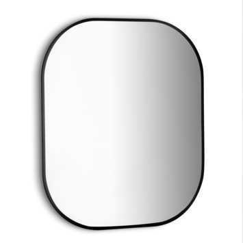 Badkamerspiegel Cora met verlichting organisch 60 x 70 cm met lijst zwart