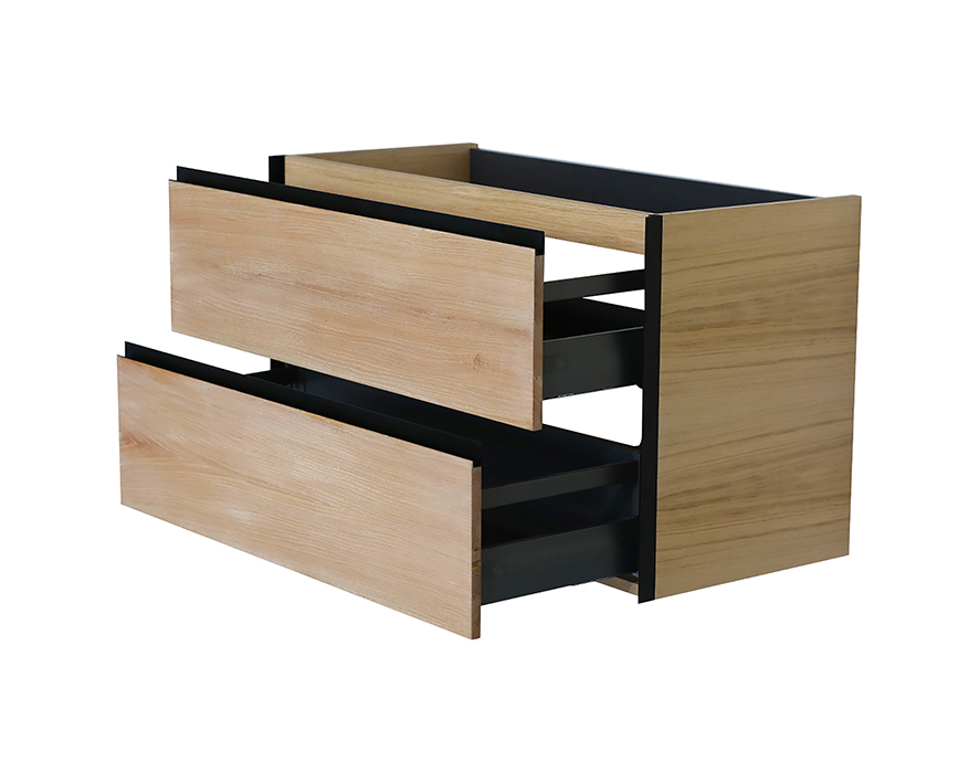 Mueller Sakura wastafelonderkast 100x45,2cm naturel eiken/mat zwart