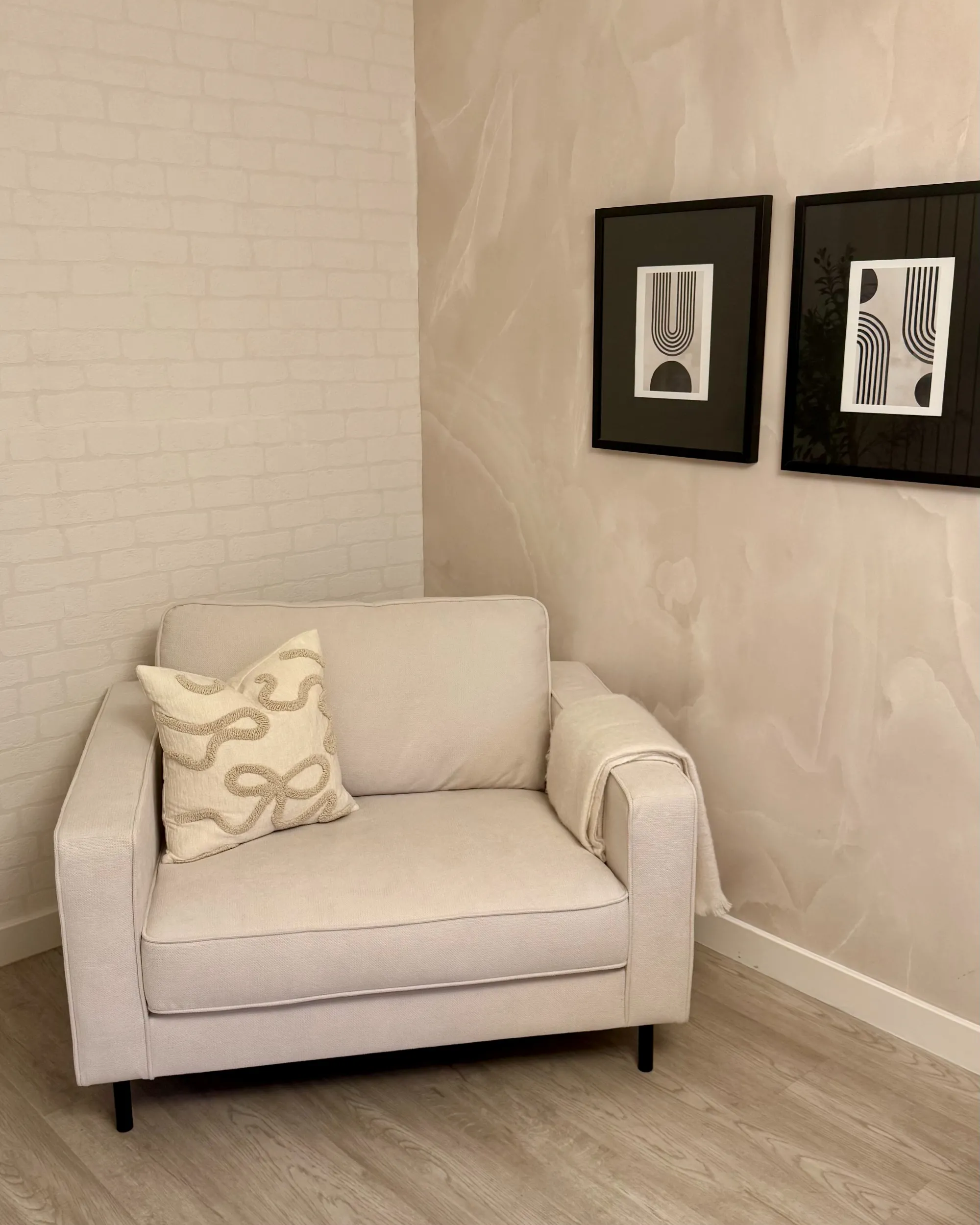 Fauteuil SAVALEN Stof Gebroken wit