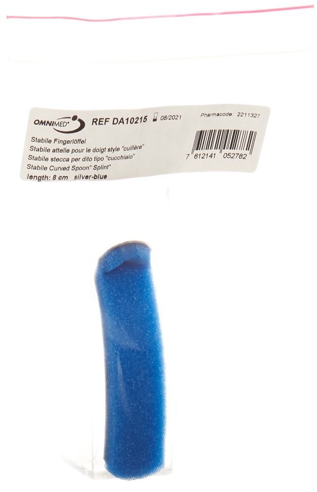 Omnimed Dalco Fingerlöffel 8cm silber blau 1 Stk