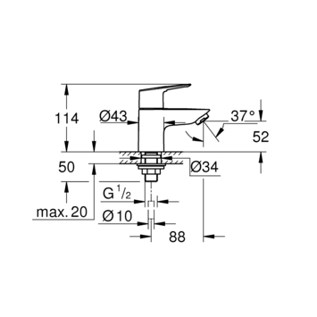 Grohe wastafelmengkraan Start Loop XS-Size Chroom