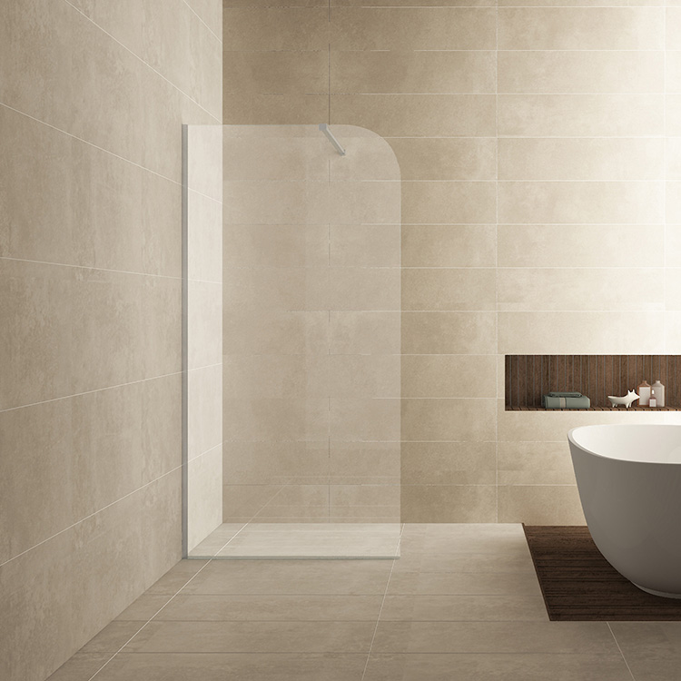 Mueller Curvello afgeronde glaswand 100x200cm met helder glas anti-kalk