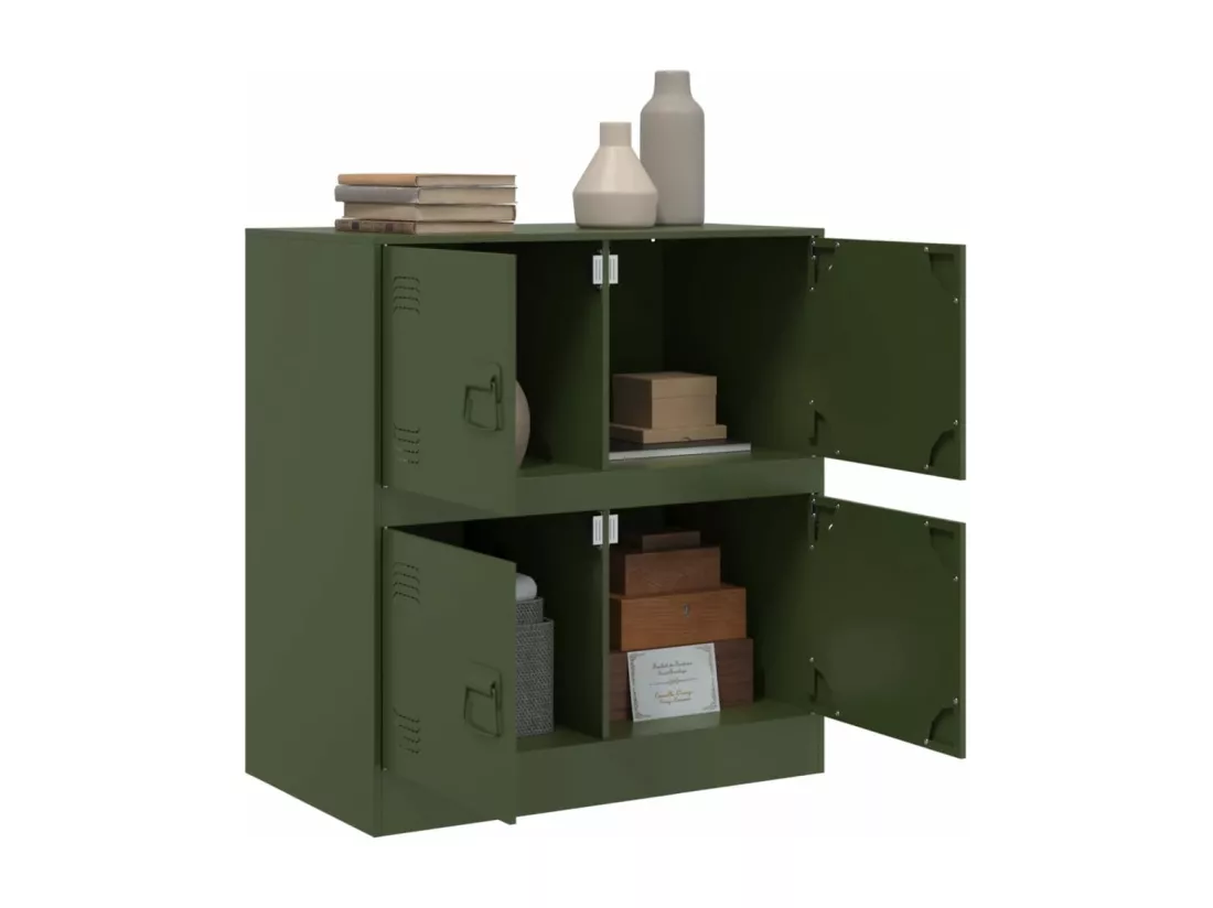 Buffet vert olive 67x39x73 cm acier