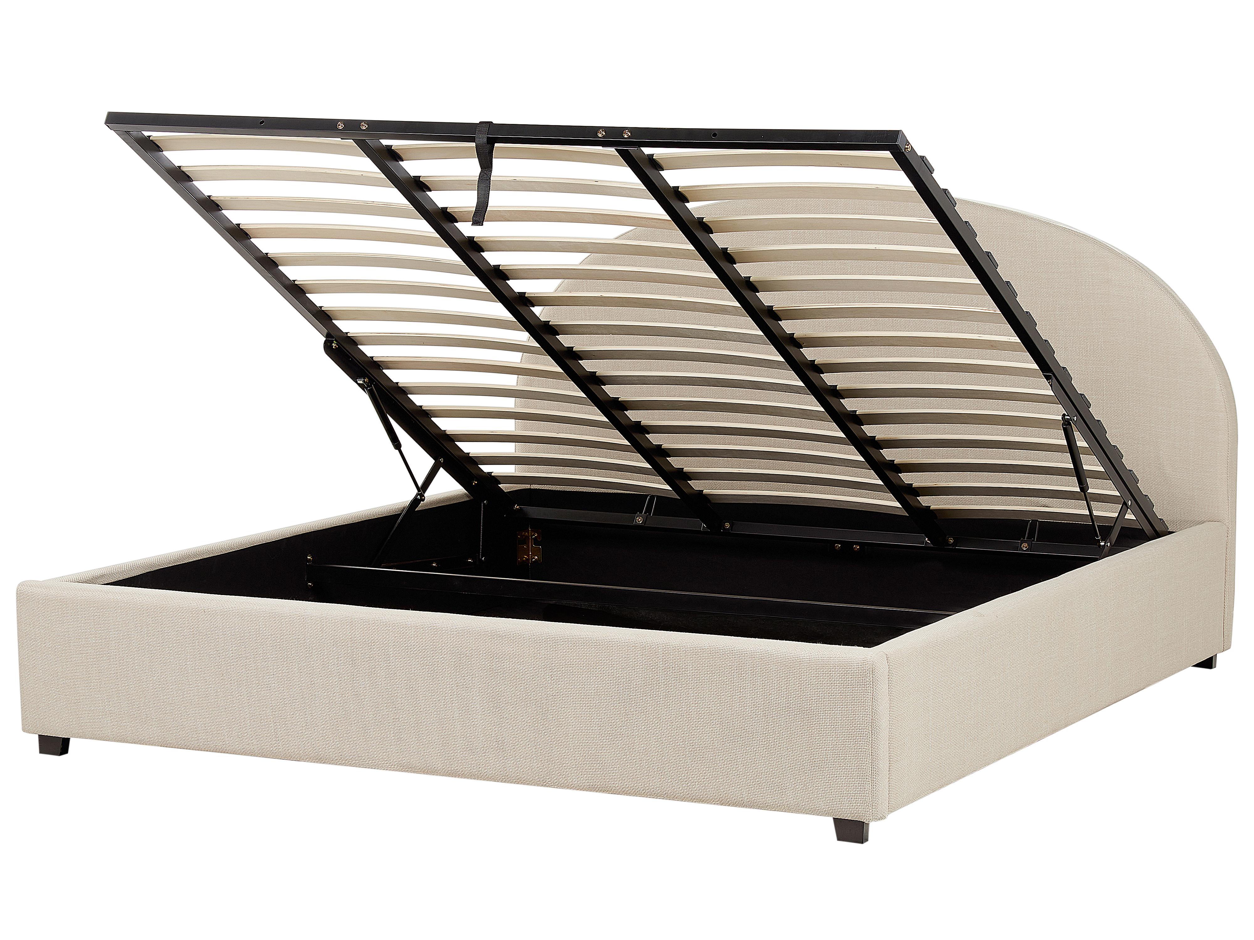 Bed met opbergruimte Stof VAUCLUSE 180 x 200 cm Zandbeige