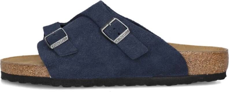 BIRKENSTOCK Slippers Heren Zurich Bs Maat: 41 Materiaal: Suède Kleur: Blauw