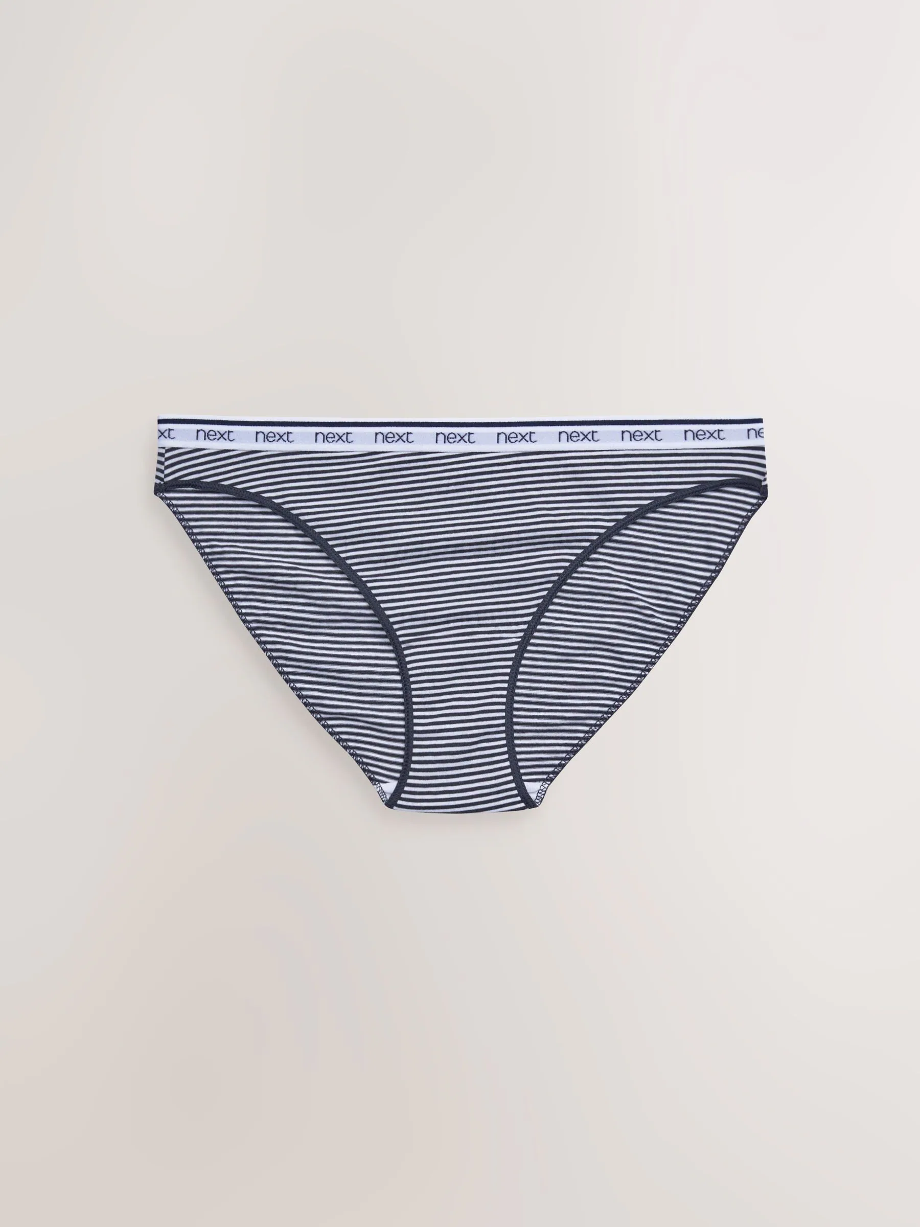Roze/blauw gestreept - 4 Katoenen slipjes met logotailleband