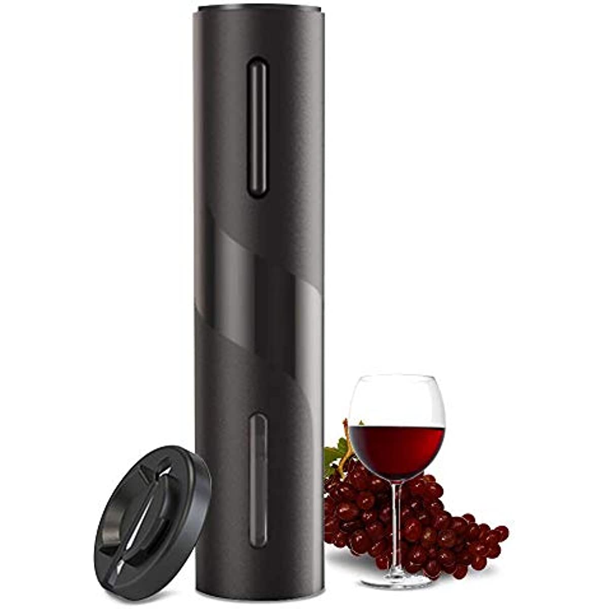 COKUNST Abridor de vinho el&eacute;trico, operado a pilhas,com cortador de lacre, bot&atilde;o de um clique, reutiliz&aacute;vel, saca-rolhas autom&aacute;tico, para amantes de vinho, &oacute;tima op&ccedil;&atilde;o de presente