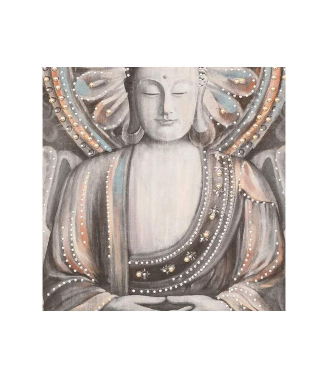 Toile Déco Imprimée Bouddha 58x58cm Multicolore