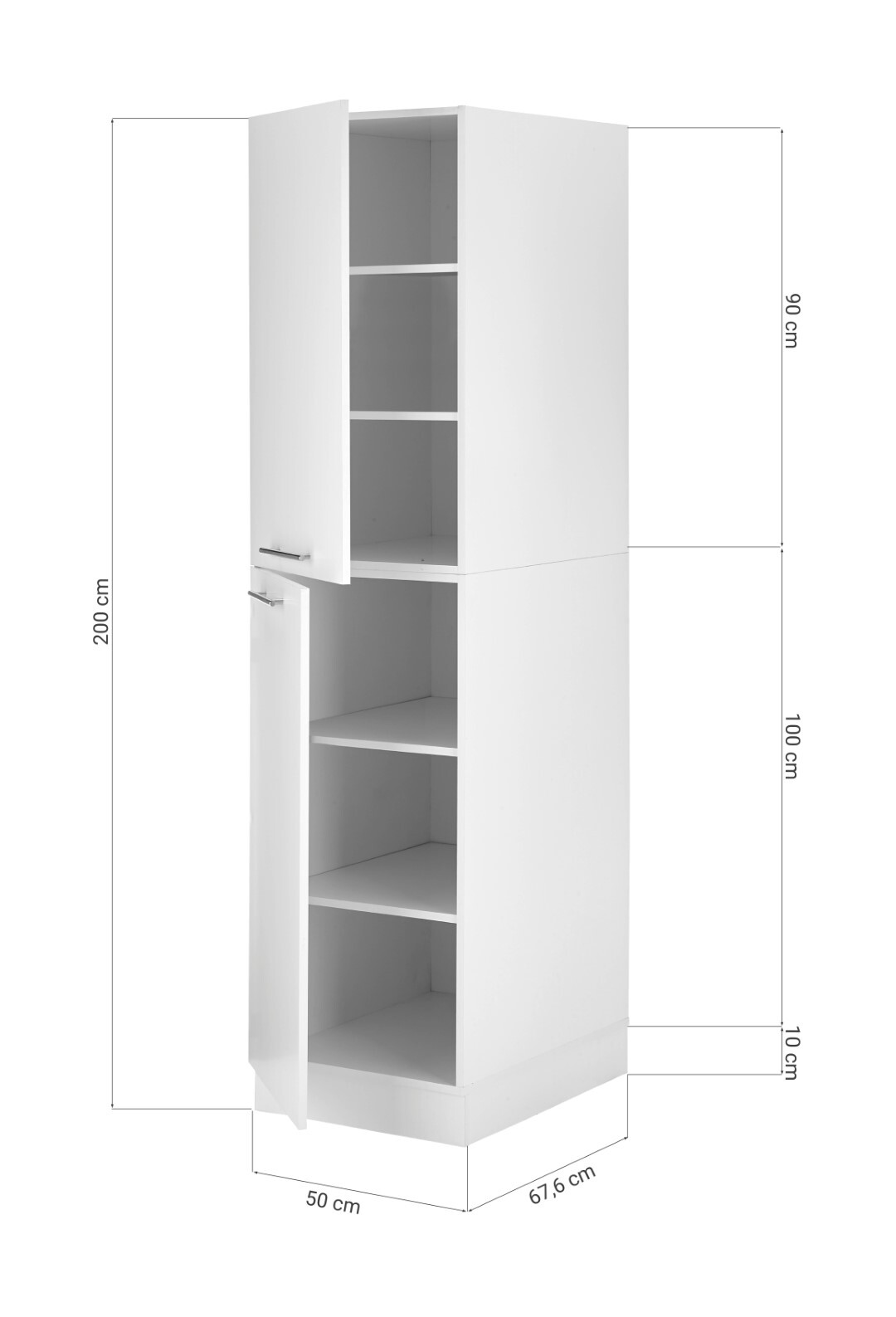 RESPEKTA Hochschrank CLARA - weiß matt - 50 cm