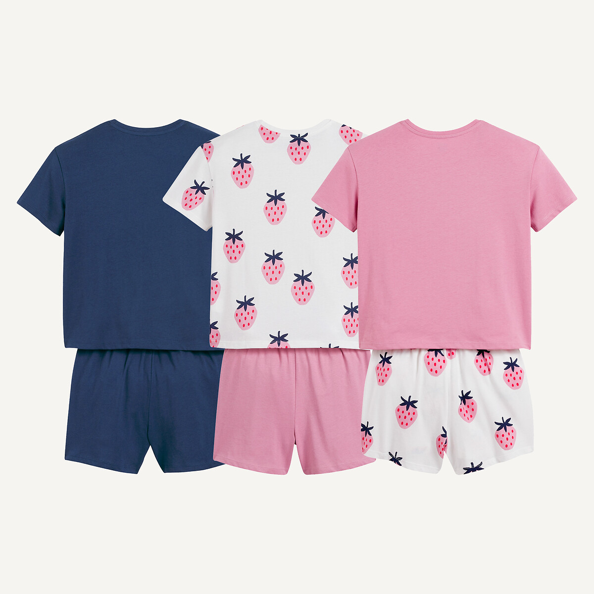 COLEÇÃO LA REDOUTE<br>Conjunto de 3 shorts de pijama de algodão