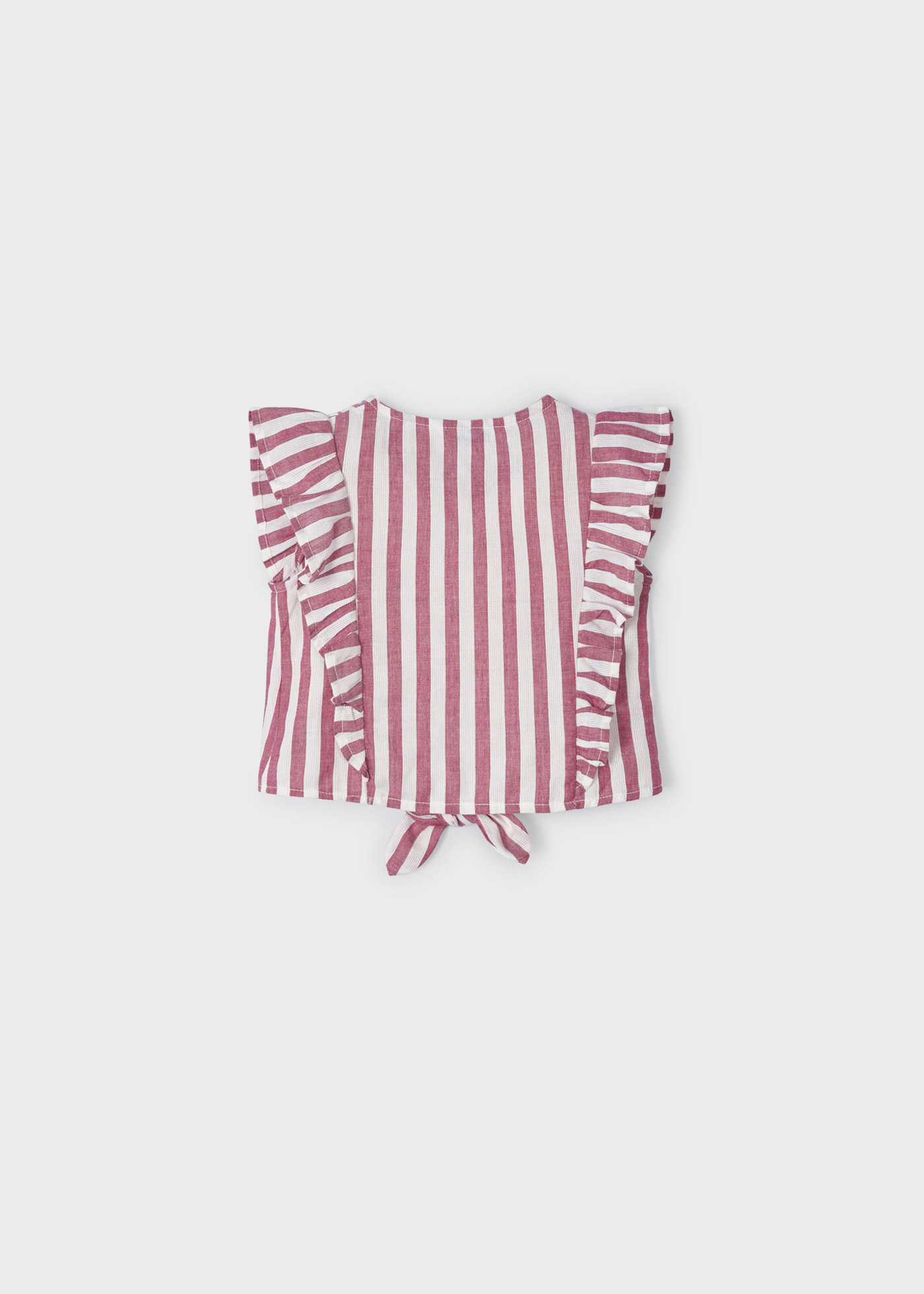 Blusa estampada sem mangas com babados para meninas