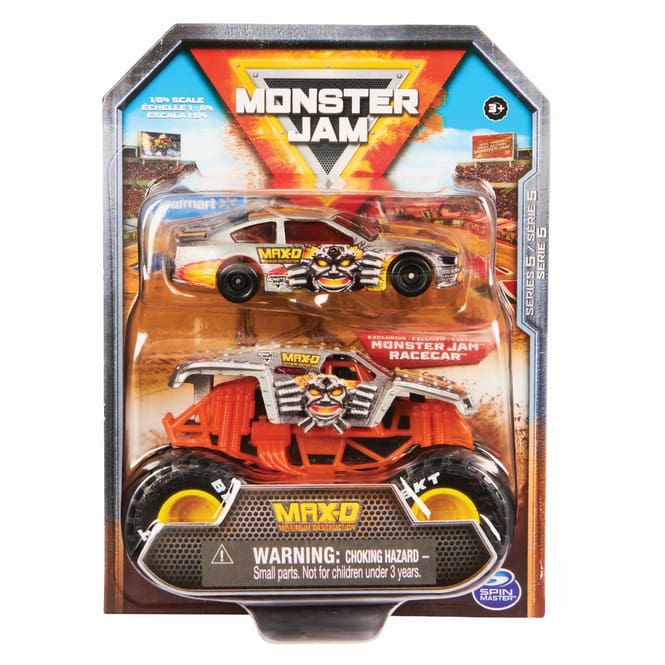 Monster Jam - Monstertruck und Rennauto - 1 Stück
