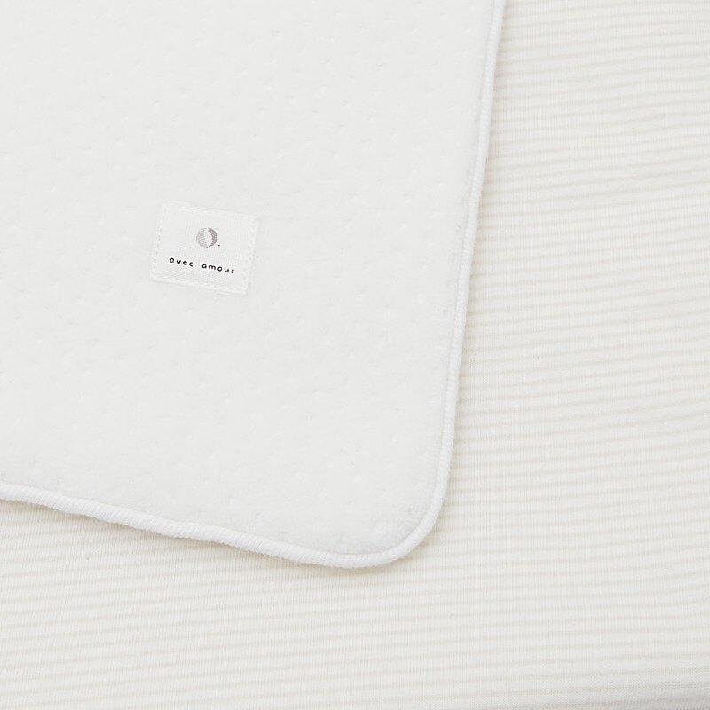 Couverteure bébé bi-matière velours et coton Absorba Blanc