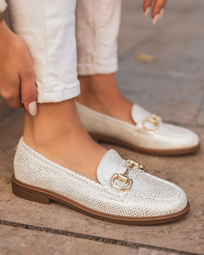 Mocassin femme argenté - Zélie