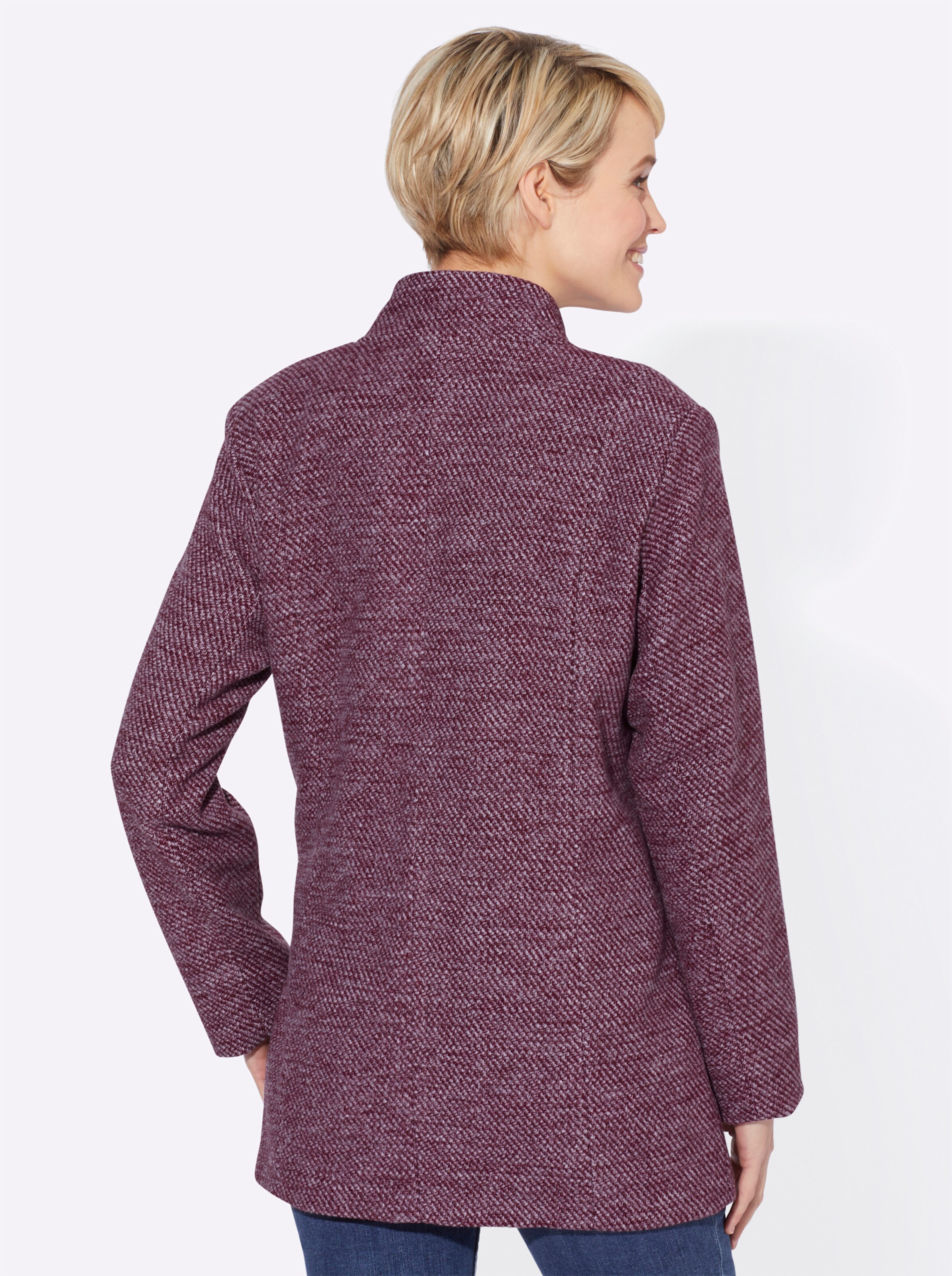 Jacke in burgund-meliert
